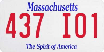 MA license plate 437IO1