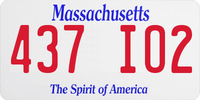 MA license plate 437IO2