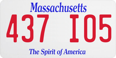 MA license plate 437IO5
