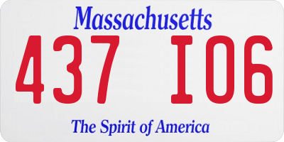 MA license plate 437IO6