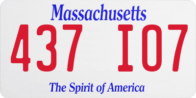 MA license plate 437IO7