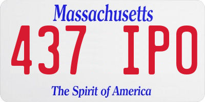 MA license plate 437IP0