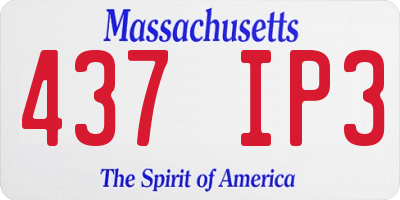 MA license plate 437IP3