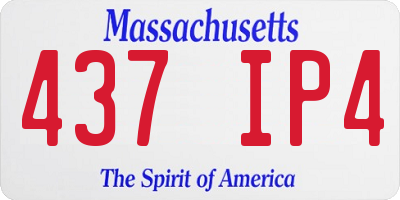 MA license plate 437IP4