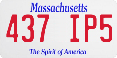 MA license plate 437IP5
