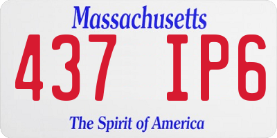 MA license plate 437IP6