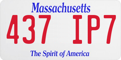 MA license plate 437IP7