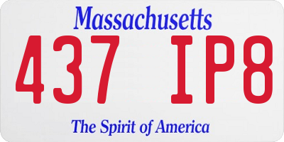 MA license plate 437IP8