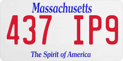MA license plate 437IP9