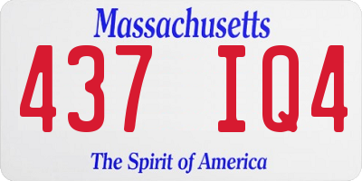MA license plate 437IQ4