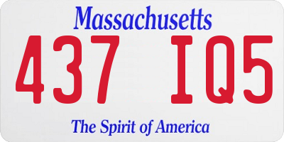 MA license plate 437IQ5