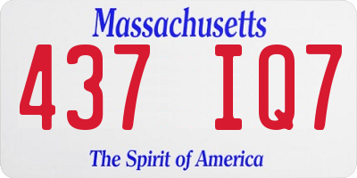 MA license plate 437IQ7