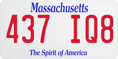 MA license plate 437IQ8