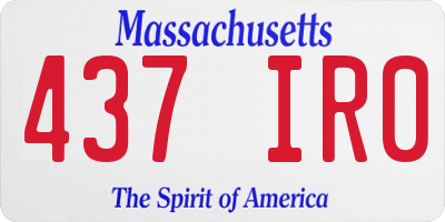 MA license plate 437IR0