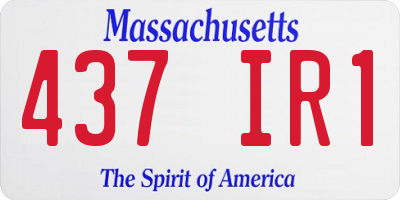 MA license plate 437IR1
