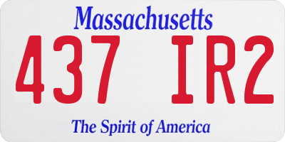 MA license plate 437IR2