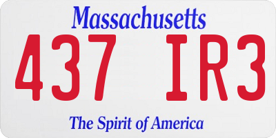MA license plate 437IR3