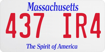 MA license plate 437IR4