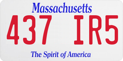 MA license plate 437IR5