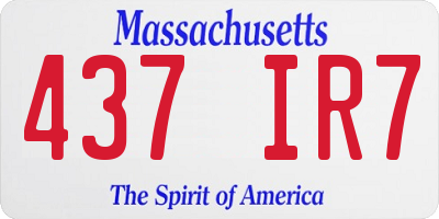 MA license plate 437IR7