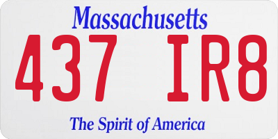 MA license plate 437IR8