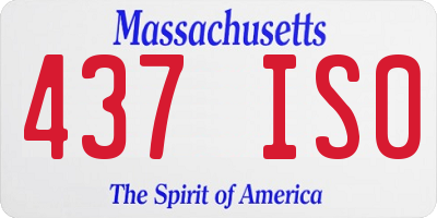 MA license plate 437IS0