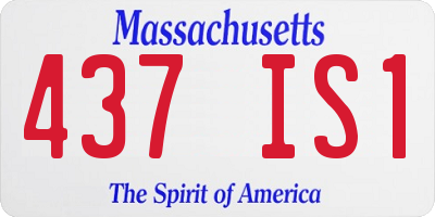 MA license plate 437IS1