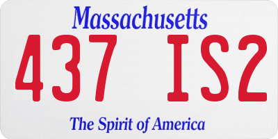 MA license plate 437IS2