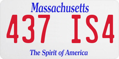 MA license plate 437IS4