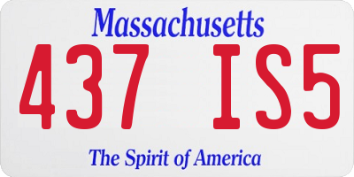 MA license plate 437IS5