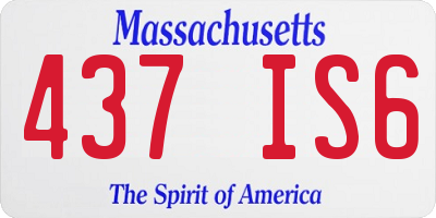 MA license plate 437IS6