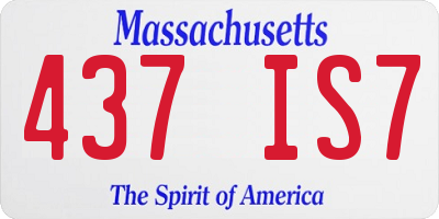 MA license plate 437IS7