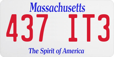 MA license plate 437IT3