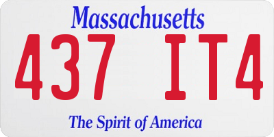 MA license plate 437IT4