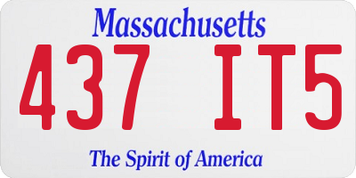 MA license plate 437IT5