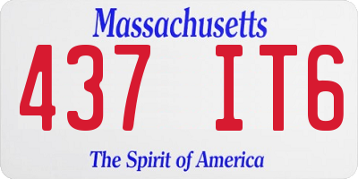 MA license plate 437IT6