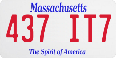 MA license plate 437IT7