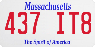 MA license plate 437IT8