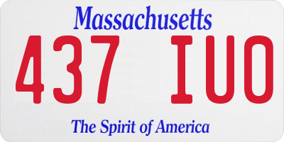 MA license plate 437IU0
