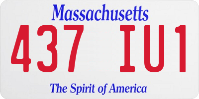 MA license plate 437IU1
