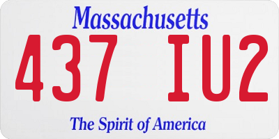MA license plate 437IU2