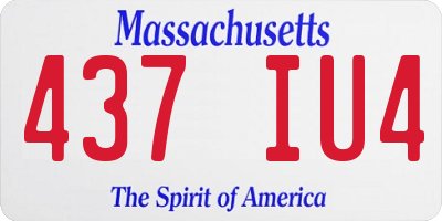 MA license plate 437IU4