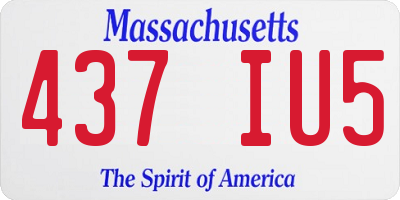 MA license plate 437IU5