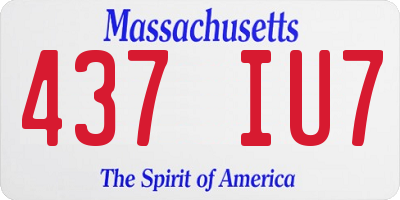 MA license plate 437IU7