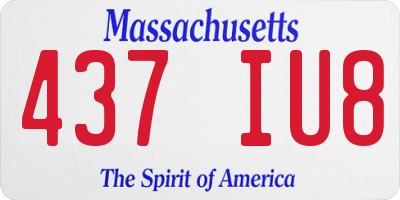 MA license plate 437IU8