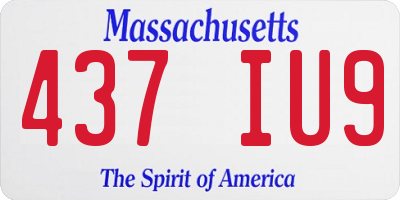 MA license plate 437IU9