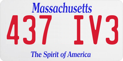 MA license plate 437IV3