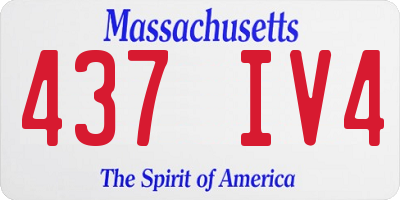 MA license plate 437IV4