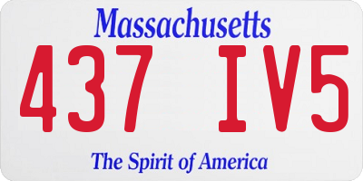 MA license plate 437IV5