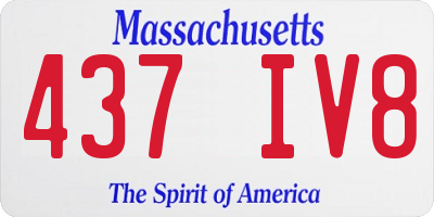 MA license plate 437IV8